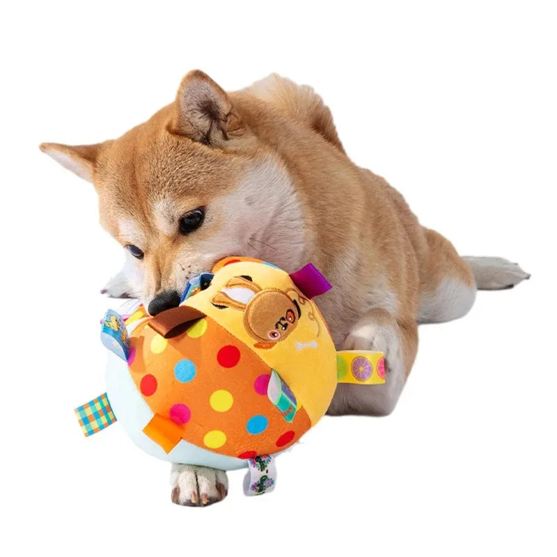 Bite-Resistant Interactive Chew Ball with Bell for Dogs