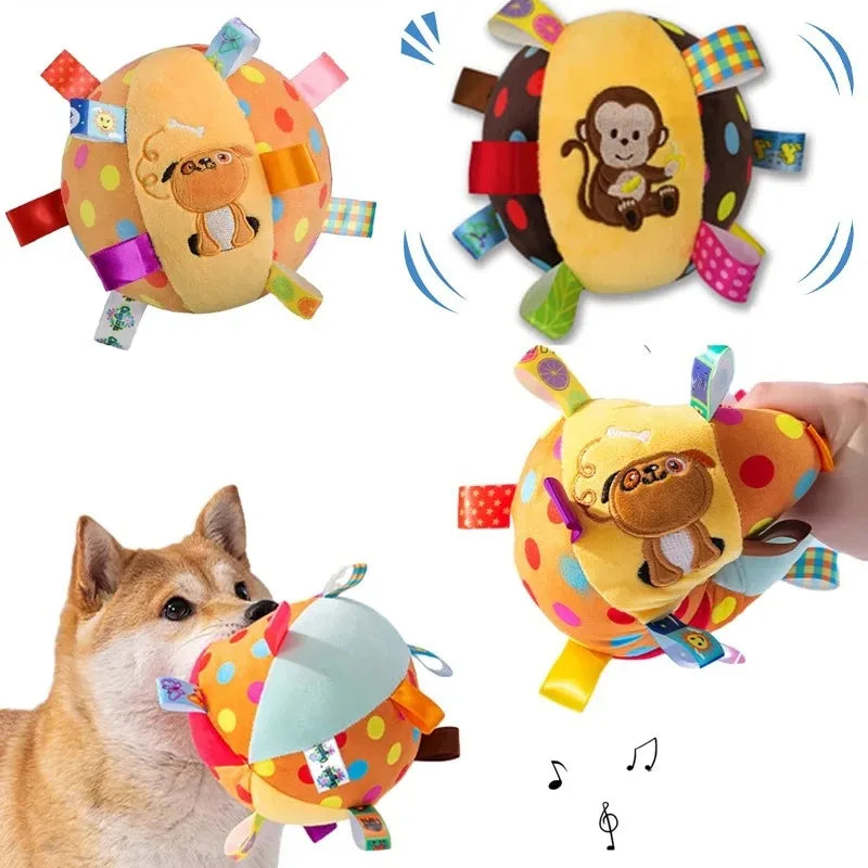 Bite-Resistant Interactive Chew Ball with Bell for Dogs