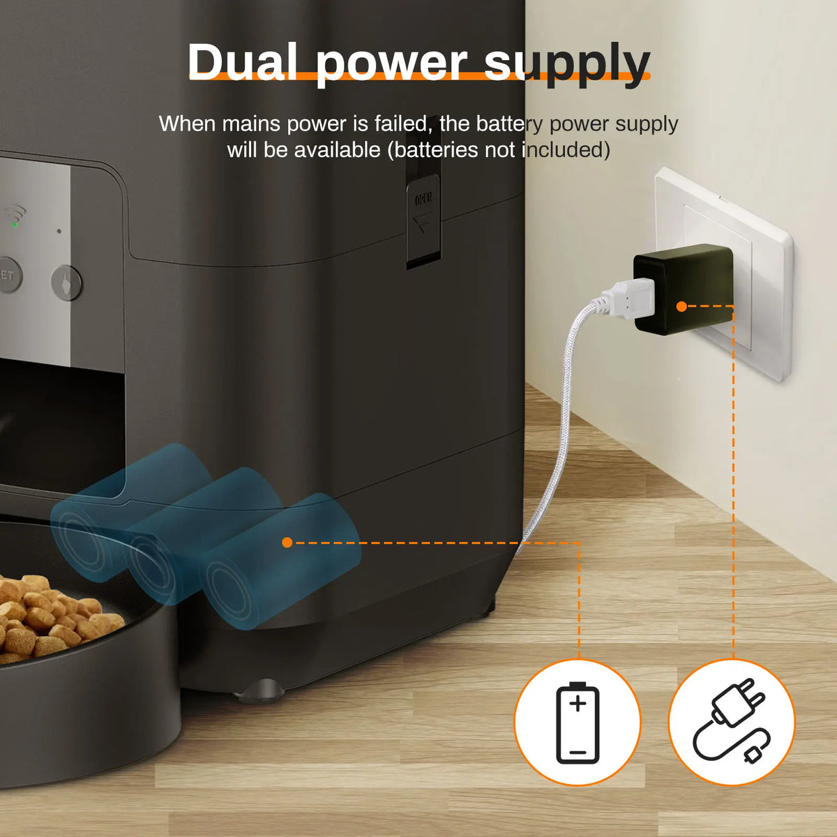 Distributeur automatique intelligent de nourriture pour animaux avec minuterie