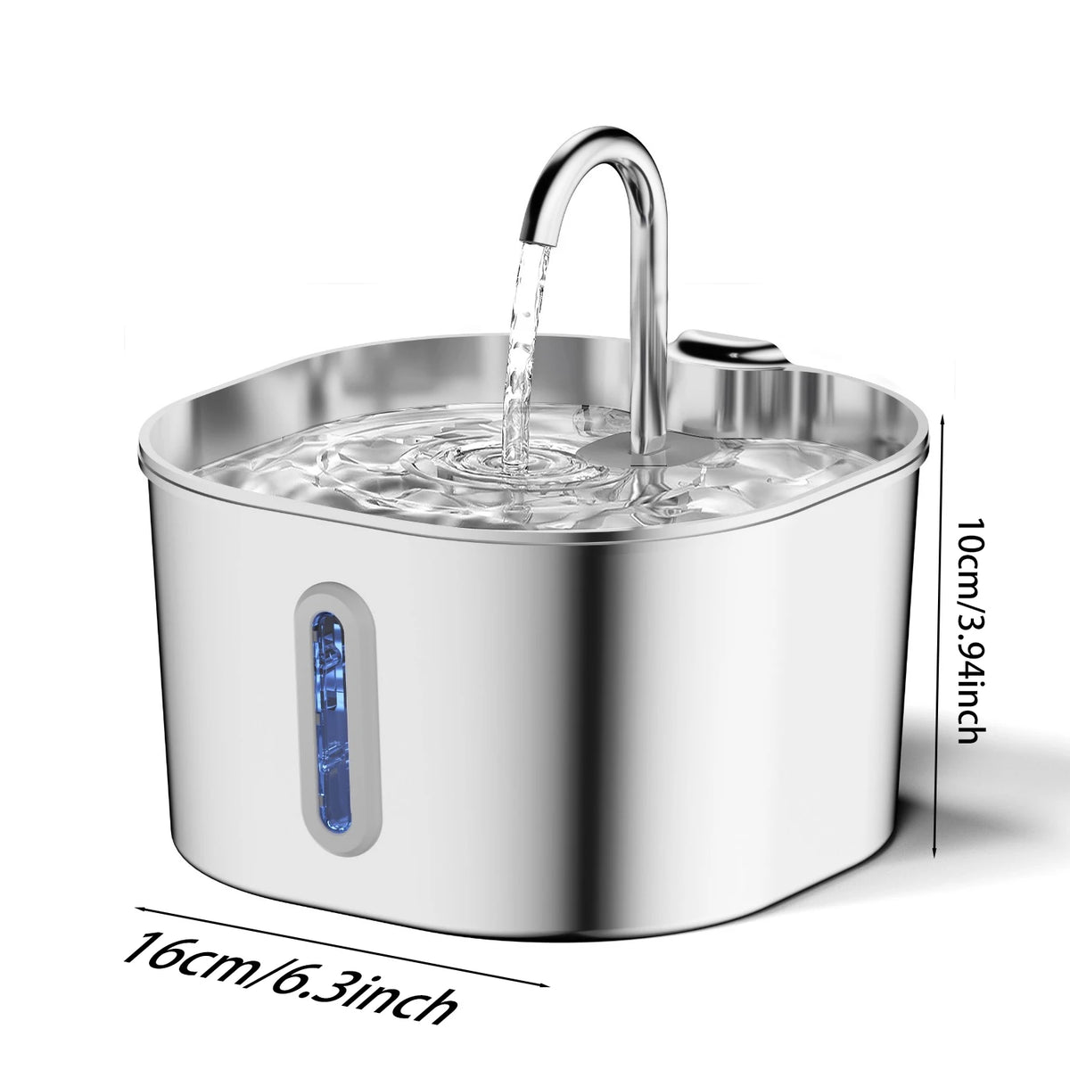 Stainless Steel Pet Water Fountain, 2.2L